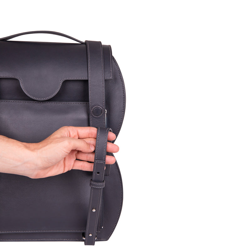 business-backpack-joy-charcoal-leather-foldable-straps
